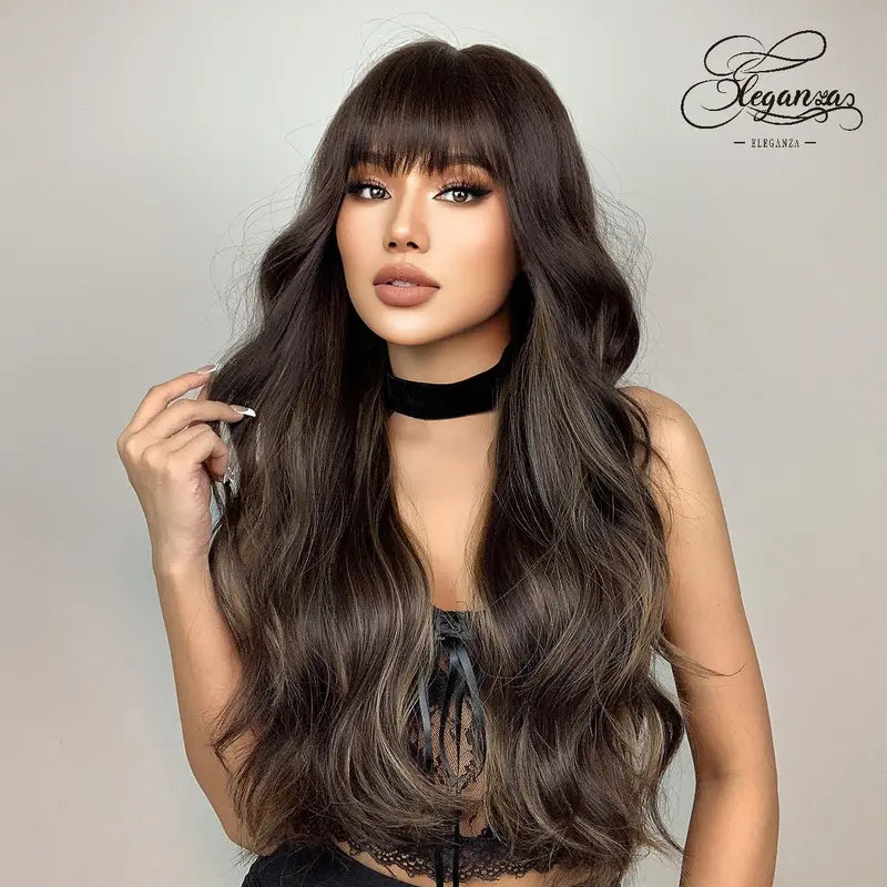 *Jlo | Synthetic Wig | Brown | 28 Inches | [Eleganza]