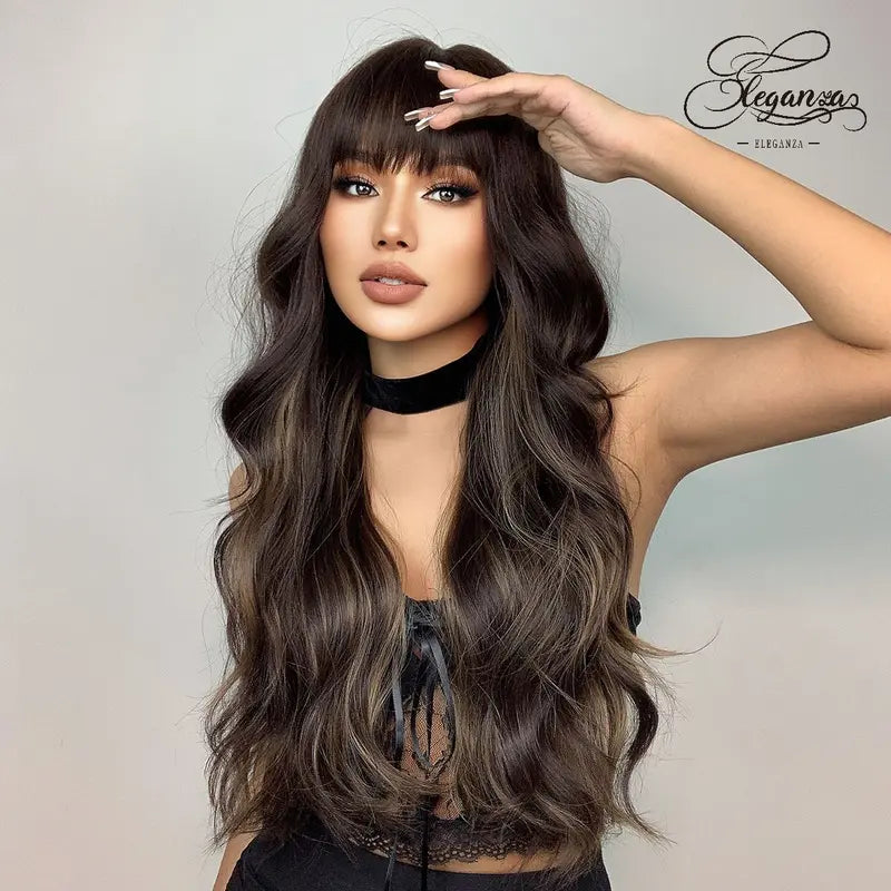 *Jlo | Synthetic Wig | Brown | 28 Inches | [Eleganza]