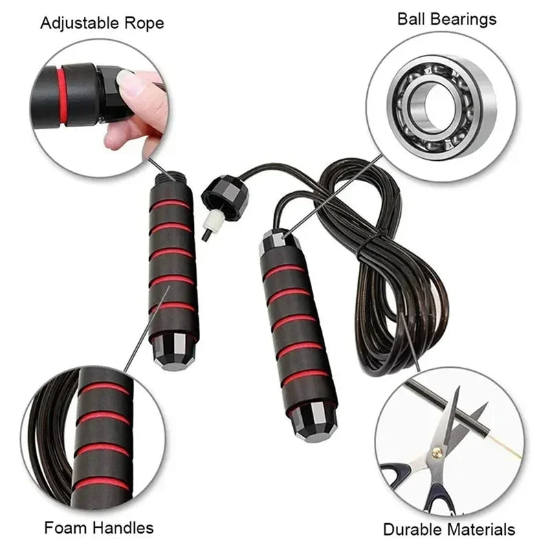 Jump Ropes Tangle-Free Rapid Speed Jumping Rope Cable with Ball Bearings Steel Skipping Rope Gym Fitness Home Exercise Slim Body