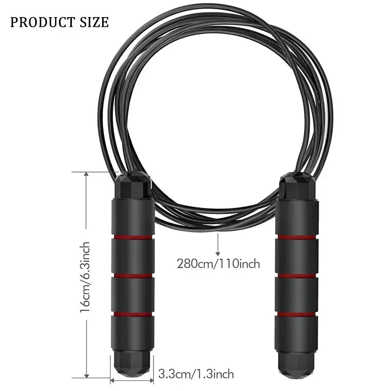 Jump Ropes Tangle-Free Rapid Speed Jumping Rope Cable with Ball Bearings Steel Skipping Rope Gym Fitness Home Exercise Slim Body